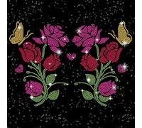 beinkmake Rhinestone Iron on Hotfix Transfer Bling Iron on Heat Transfer Elegant Princess Crystal Self Adhesive Stickers (Roses Flower)
