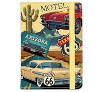 beinkmake Route 66 Leather Passport Holder Cover Cacti Travel Wallet Passport Case with Credit Card Slots for Women Men Travelling Essentials for Flying