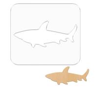 beinkmake Shark Template Acrylic Clear Valet Tray Router Template for Woodworking Drawing Inlay Templates Charcuterie Board Handicraft Decorative Templates 6.7x5.9 inch