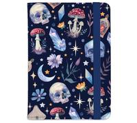 beinkmake Skull Leather Passport Holder Cover Mushroom Flower Halloween Travel Wallet Passport Case with Credit Card Slots for Women Men Travelling Essentials for Flying