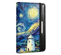 beinkmake Starry Night Chequebook Cover for Personal Checkbook, Art Painting PU Leather Check Book Holder with Pen Slot for Men Women