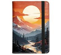 beinkmake Sunset Mountain Passport Holder for Travel, 5.9" x 4.3"
