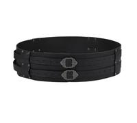 beinkmake Viking Wide Belt, Leather Armor Medieval Belt, Dual Buckle Vintage Corset Belt for LARP Halloween Cosplay Costume