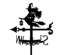 beinkmake Witch Weathervane Metal Wind Vane Garden Decoration Direction Indicator Stake Mount Ornament for Farmhouse Yard Roof Outdoor