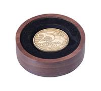 beinkmake Wood Challenge Coin Display Case 45mm Lidless Round Display Coins Box Challenge Coin Protective Storage Presentation Showcase Box for Commemorative Coins Medals Tokens