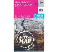 Beinn Dearg & Loch Broom Map | Weatherproof | Ben Wyvis | Ordnance Survey | OS Landranger Active Map 20 | Scotland | Walks | Cycling | Days Out | Maps | Adventure: 020