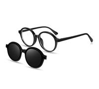 Beipegin Blue Light Glasses for Kids with Clip On Sunglasses Polarised, Round shape Gaming Computer Glasses Outdoor Glasses for Boys Girls