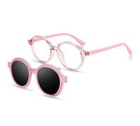 Beipegin Blue Light Glasses for Kids with Clip On Sunglasses Polarised, Round shape Gaming Computer Glasses Outdoor Glasses for Boys Girls