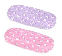 Beipegin Glasses Case 2-Pack, Unicorn Sunglasses Case for Girl, Protective Glasses Case with Glasses Cloth