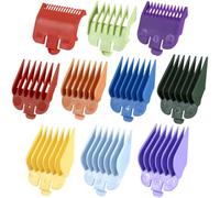 BEIQIYA 10pcs Professional Hair Clipper Guards, Nylon Barber Guards Trimmer Set, 1/16" to 1" Barber Cutting Guides Accessories for Most Wahl Hair Clippers- Multicolor
