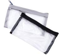 BEIQIYA 2pcs Mini Clear Zipper Makeup Pouches, Small TPU Portable Cosmetic Bags, 6.3x3.5in Waterproof Makeup Pouch Purse Organizers for Jewelry Travel Supplies Storage- Black & Grey