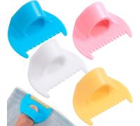 BEIQIYA 4pcs Edge Stitch Lock and Sewing Gauge, Lockranding Finger Guide Rulers for DIY Crafts, Hand Sewing Thumb Tools for Stitching, Hemming, Quilting- Pink & Yellow & White & Blue