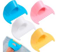 BEIQIYA 4pcs Edge Stitch Lock and Sewing Gauge, Lockranding Finger Guide Rulers for DIY Crafts, Hand Sewing Thumb Tools for Stitching, Hemming, Quilting- Pink & Yellow & White & Blue