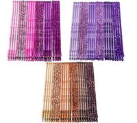 BEIQIYA 72pcs Glitter Bobby Pins, Metal Invisible Hair Clips for Women, Non-Slip Stylish Barrettes for Thick Thin Long Short Straight Curly Hair- Pink & Coffee & Purple