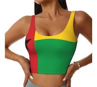Beirijl Flag of Guinea-Bissau Sports Bra for Women - Yoga Tank Top,Sports Vest with Performance Stretch and Quick Dry Fabric, Black, Small Short