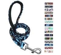 Beirui Floral Dog Lead for Small Medium Large Dogs - Durable Strong Nylon Light-weight Dog Lead,120cm*2cm,Blue Iris