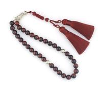 beirunde Muslims Islamic Dhikr Tasbeeh Tasbih Prayer Beads, 33 Red Tiger Eye Stone Beads with Tassel