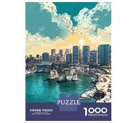 Beirut 1000 Piece Jigsaw Puzzle, Romantic City Break Scene, Thick Cardboard Pieces, Relaxing Challenge for Puzzle Lovers, Adult Puzzle, 70x50cm/1000pcs