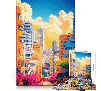 Beirut Art Poster 1000 Piece Jigsaw Puzzle for Teenagers Logic Ability Mind Calming Fun Secure Join Great Gift (50x75cm)