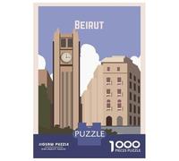 Beirut Landscape 1000 Piece Jigsaw Puzzle, Historic Square Architecture, 1000 Pieces for Adults, for Families, Relaxing Challenge, 38x26cm/1000pcs