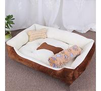 BEISCO Pet Kennel cat Kennel Dog mat Golden Retriever Teddy Warm Four-Season Litter mat pet Supplies (Bones) Kabeiwithblanket