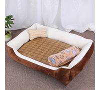 BEISCO Pet Kennel cat Kennel Dog mat Golden Retriever Teddy Warm Four-Season Litter mat pet Supplies (Bones) Kabeifour-Piece
