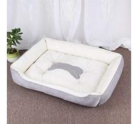 BEISCO Pet Kennel cat Kennel Dog mat Golden Retriever Teddy Warm Four-Season Litter mat pet Supplies (Bones) graybeigesinglelitter