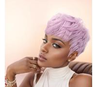 BeiSD Short Pixie Cuts Hair Wig for Women and Girls With Bangs - Synthetic for Black/White Women