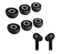 BeisDirect 6PCS Eartips Earphone Silicone Earbuds For Huawei Freebuds 4i/5i Replacement Ear Tips Covers Rubber Ear Pads Caps Cushion Eartips Earphones Accessories (Black)