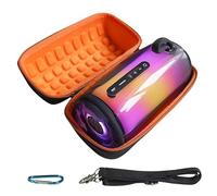 BeisDirect Case for JBL Pulse 5 Portable Bluetooth Speaker - Hard EVA Carrying Storage Bag Travel Case for JBL Pulse 5/Pulse5 Waterproof Bluetooth Speaker Case with Shoulder Strap (Orange Lining)