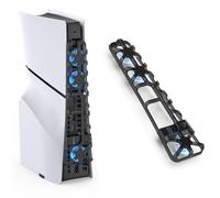 BeisDirect Cooling Fan for PS5 Slim Console, External Fan Cooler Cooling System with USB Port Rear Blu-ray Cooling Fan for PS5 Slim Accessories - Black