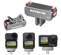 BeisDirect Magnetic Quick Release Adapter Mount for DJI Osmo Nano/Osmo 360/Action 5 Pro/4/3, Camera Aluminum Alloy Quick Release Base with Foldable 2-prong and 1/4 Screw Ports