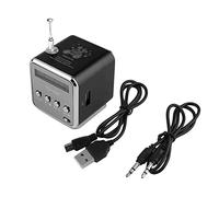 BeisDirect Mini Digital Speaker Subwoofer Music Speaker LED MP3 Player Speaker FM Stereo Portable Radio USB Micro SD TF, Suitable for PC Notebook TD-V26 with Bluetooth (Black)