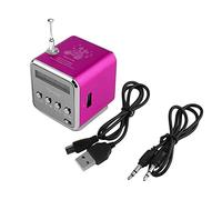 BeisDirect Mini Digital Speaker Subwoofer Music Speaker LED MP3 Player Speaker FM Stereo Portable Radio USB Micro SD TF, Suitable for PC Notebook TD-V26 with Bluetooth (Pink)