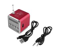 BeisDirect Mini Digital Speaker Subwoofer Music Speaker LED MP3 Player Speaker FM Stereo Portable Radio USB Micro SD TF, Suitable for PC Notebook TD-V26 with Bluetooth (Red)