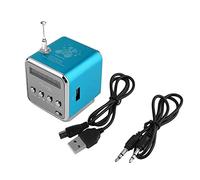 BeisDirect Mini Digital Speaker Subwoofer Music Speaker LED MP3 Player Speaker FM Stereo Portable Radio USB Micro SD TF, Suitable for PC Notebook TD-V26 with Bluetooth (Blue)