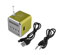 BeisDirect Mini Digital Speaker Subwoofer Music Speaker LED MP3 Player Speaker FM Stereo Portable Radio USB Micro SD TF, Suitable for PC Notebook TD-V26 with Bluetooth (Green)