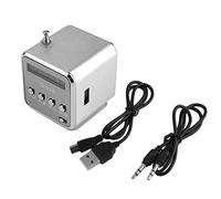 BeisDirect Mini Digital Speaker Subwoofer Music Speaker LED MP3 Player Speaker FM Stereo Portable Radio USB Micro SD TF, Suitable for PC Notebook TD-V26 with Bluetooth (Silver)