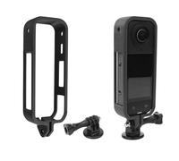 BeisDirect Protective Frame Cage for Insta360 X5 Bezel Protective Case Housing Frame Cover Shell with 1/4 Threaded Hole Dual Cold Shoe Mount for Insta360 X5 Camera (Black Vertical)