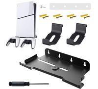 BeisDirect PS5 Slim Wall Mount Bracket for PlayStation 5 Slim Console Disc/Digital Edition, Wall Bracket for PS5 Slim with Detachable Gamepad Seat Storage Controller Holder