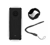 BeisDirect Silicone Protective Case for Insta360 X5 with Lens Cap + Hand Strap, Soft Protective Sleeve Skin Cover Silicone Case Cover for Insta360 X5 Sports Camera Accessories (Black)