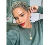 BeiSDWig Afro Kinky Curly Wig, Ombre Blonde Hair, Short Pixie Cut, Synthetic Hair for Black Women African American Women Wig Afro Curly Hairstyles