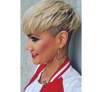 BeiSDWig Synthetic Short Pixie Cut Wig Natural 2 Tones Hair Wigs for Black/White Women Short Haircuts for Women Wigs Cosplay Hair (UK-1051)