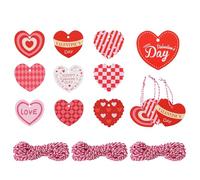 BEISHIDA 120PCS Valentine's Day Heart Gift Tags，Red Pink and White 10 Styles Romantic Heart Kraft Tags with Strings for Bags, Gift Wrapping, DIY Crafts Party Favor Supplies-2.8X 2.6 in