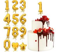 BEISHIDA 3D Number Cake Topper Gold 1 Numbers Happy Birthday Cake Topper 1st 10th 21st 30th 40th 50th Birthday Cake Toppers for Birthday Party Wedding Anniversary Decorations