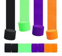 BEISHIDA 8 Rolls Halloween Crepe Paper Streamers 656ft Pack of Black Orange Purple and Green Streamers Party Decorations for Wedding, Birthday & Baby Shower DIY Craft Paper(1.8 Inch x 82 Ft/Roll)
