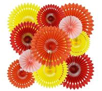 BEISHIDA Fall Orange Hanging Honeycomb Round Paper Fans Decoration Set for Thanksgiving Harvest Fall Wedding Baby Shower Birthday Photo Booth Backdrops Anniversary Party Supplies(11packs)