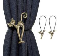 BEISIJIA 2 Pcs Magnetic Curtain Tiebacks, Vintage Curtain Drapery Holdback Strong Magnet Curtain Clips Rope No Drilling Curtain Holder Buckle for Home Office Cafe Balcony Decoration