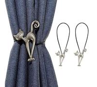 BEISIJIA 2 Pcs Magnetic Curtain Tiebacks, Vintage Curtain Drapery Holdback Strong Magnet Curtain Clips Rope No Drilling Curtain Holder Buckle for Home Office Cafe Balcony Decoration