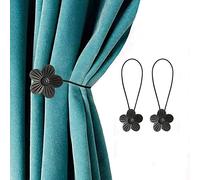 BEISIJIA 2 Pcs Magnetic Curtain Tiebacks, Vintage Curtain Drapery Holdback Strong Magnet Curtain Clips Rope No Drilling Curtain Holder Buckle for Home Office Cafe Balcony Decoration